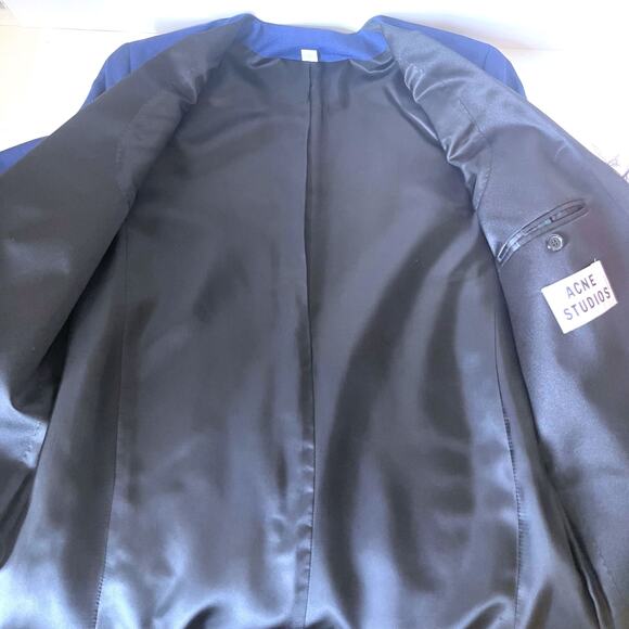 ACNE STUDIOS Cast Shark Wool Mohair Tuxedo Blazer Jacket in Blue Size 36/S - Picture 11 of 15